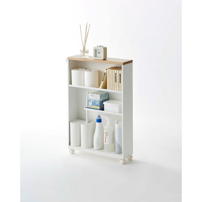 Yamazaki USA Tower Yamazaki Home Rolling Slim Bathroom Utility Cart